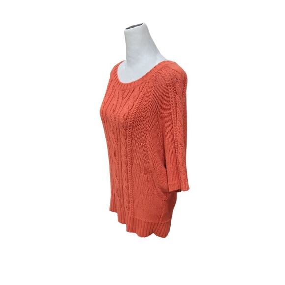 LOFT Women's Cable Knit Dolman Sleeve Pullover Sweater Size Medium - Picture 3 of 11